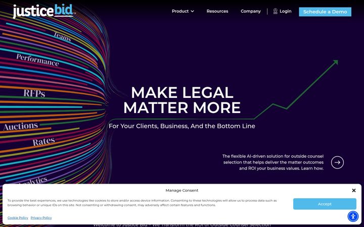 Screenshot of justicebid.com