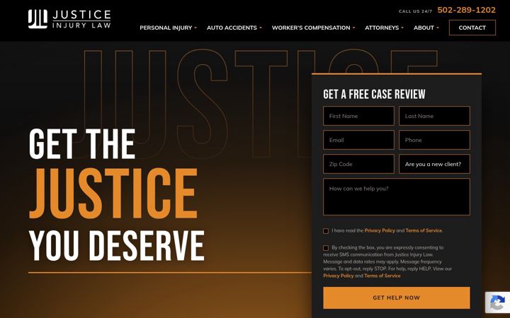Screenshot of justiceforkentucky.com