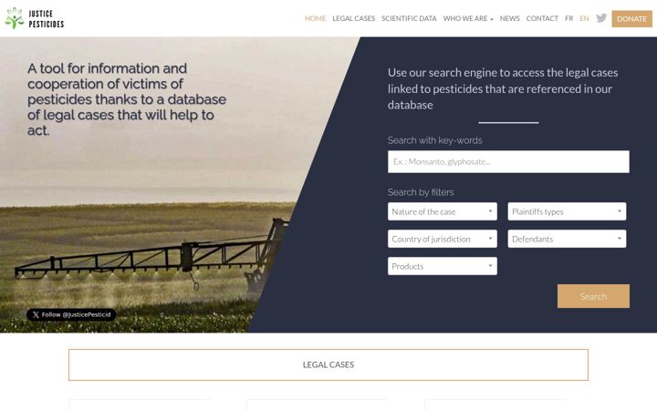 Screenshot of justicepesticides.net