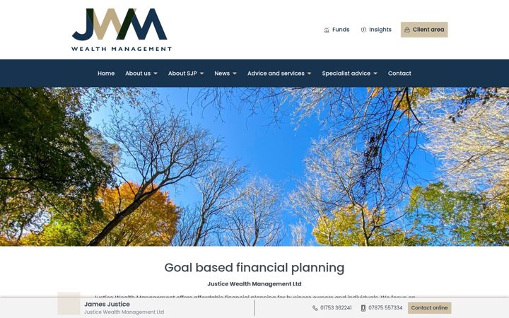 Screenshot of justicewealth.co.uk