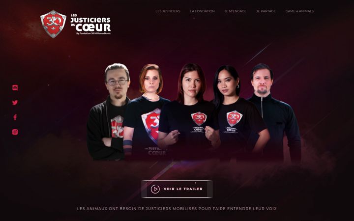 Screenshot of justiciersducoeur.com