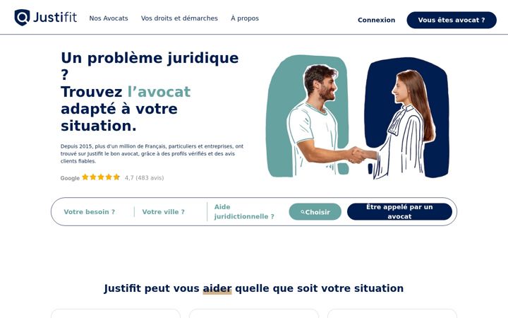 Screenshot of justifit.fr