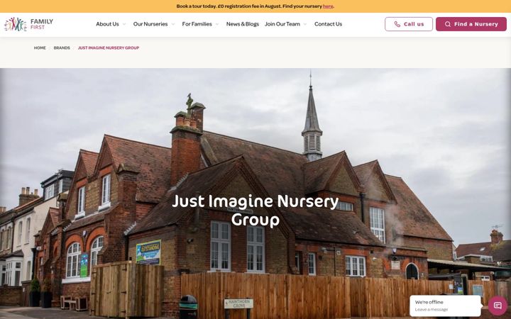 Screenshot of justimaginedaynursery.co.uk