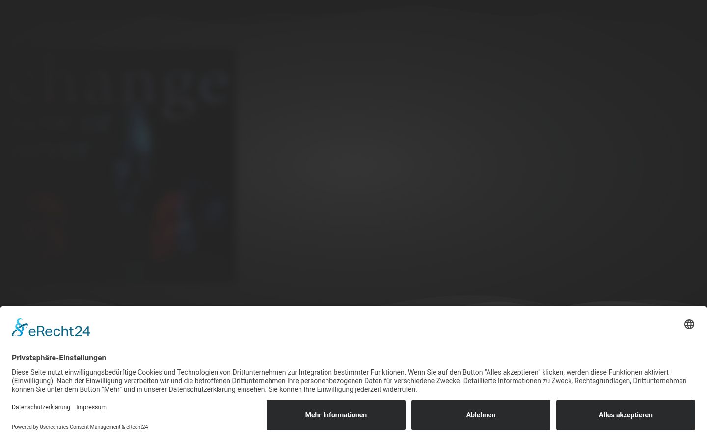 Screenshot des Einwilligungsbanners vor jeglicher Interaktion
