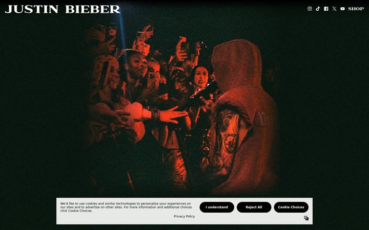 Screenshot of justinbiebermusic.com