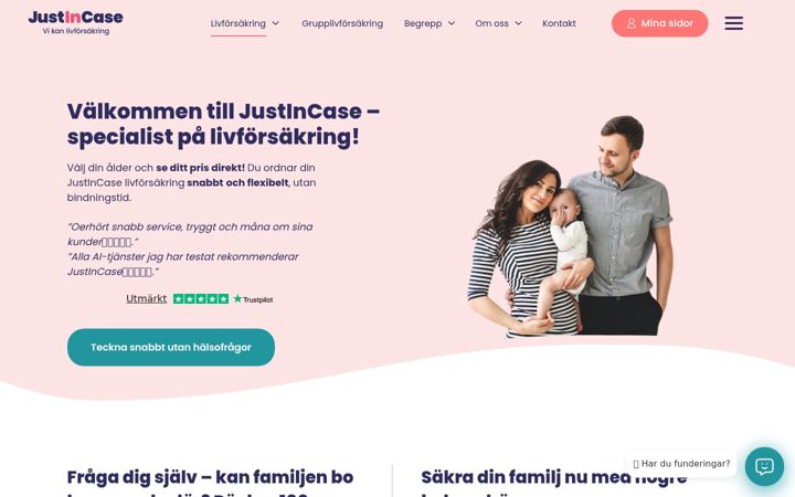 Screenshot of justincase.se