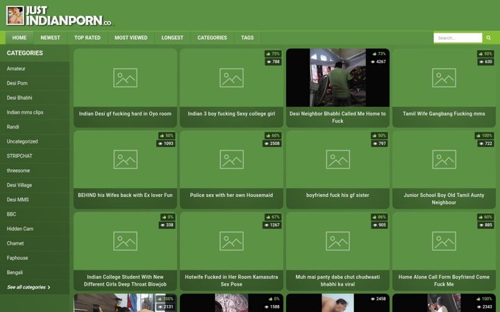 Screenshot of justindianporn.mobi
