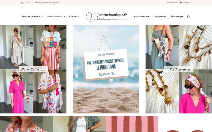 Screenshot of justineboutique.fr