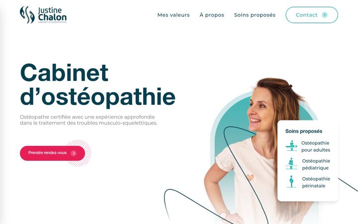 Screenshot of justinechalon-osteo.be
