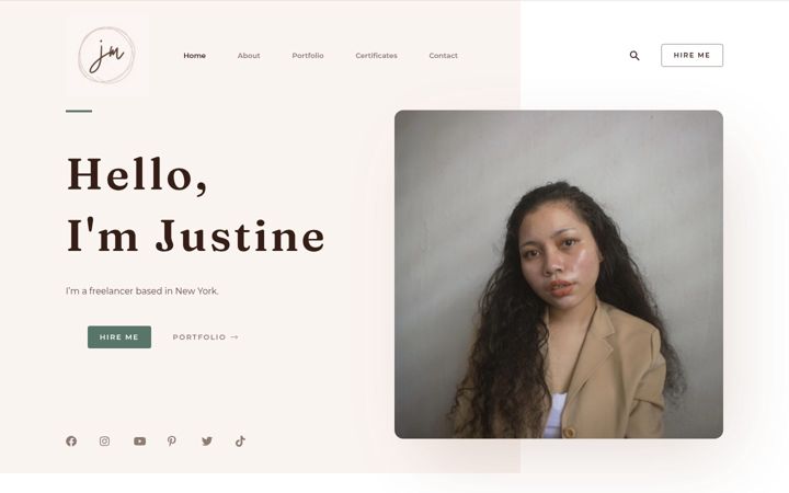 Screenshot of justinemccormick.com