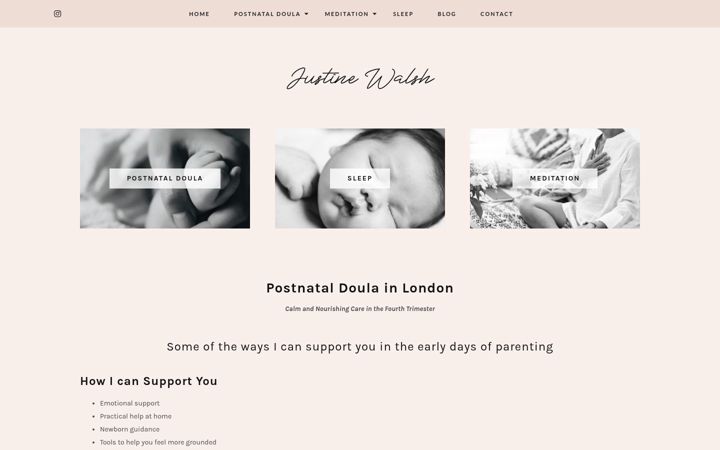 Screenshot von justinewalsh.com