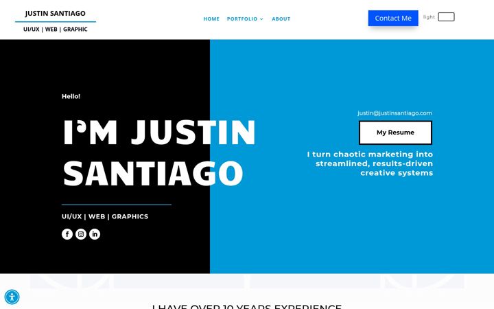 Screenshot of justinsantiago.com