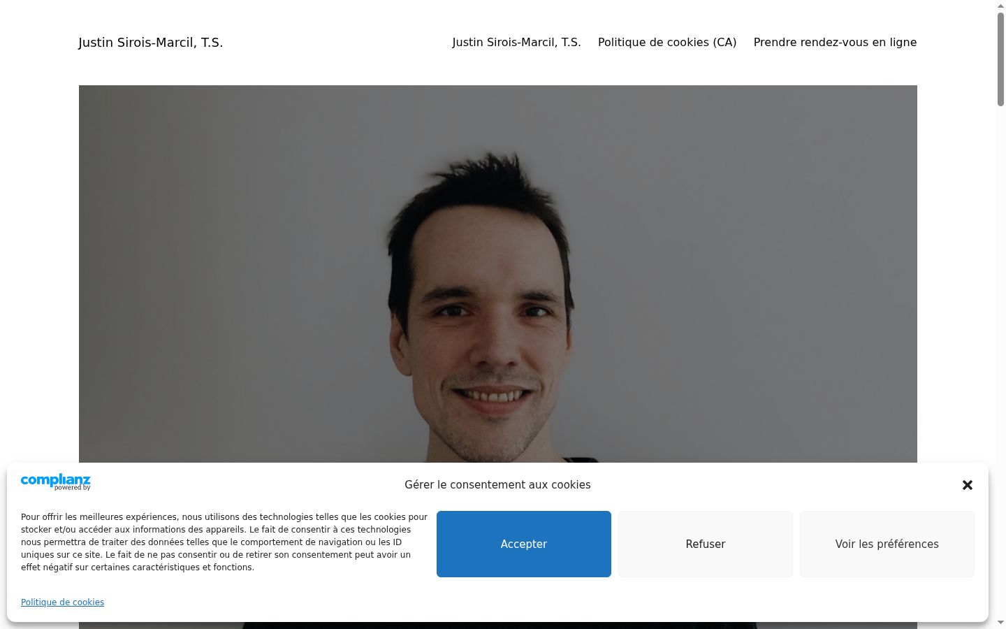 Screenshot del banner di consenso mostrato prima di qualsiasi interazione