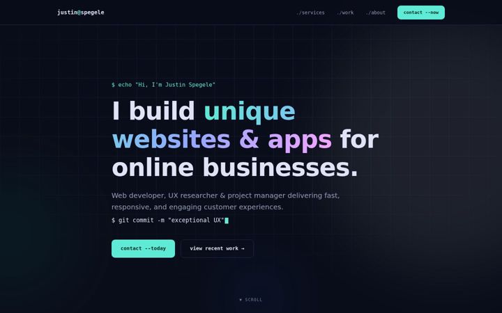 Screenshot of justinspegele.com