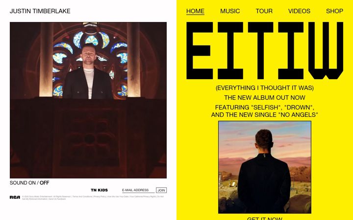 Screenshot of justintimberlake.com