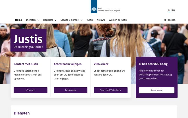 Screenshot of justis.nl