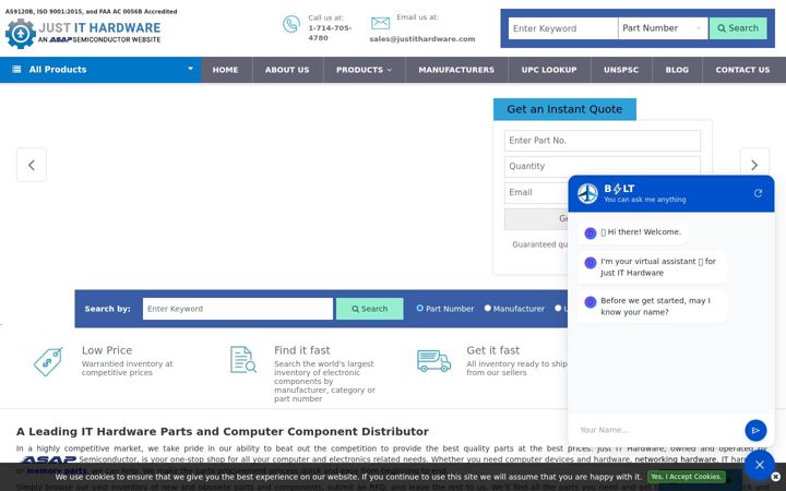 Screenshot of justithardware.com