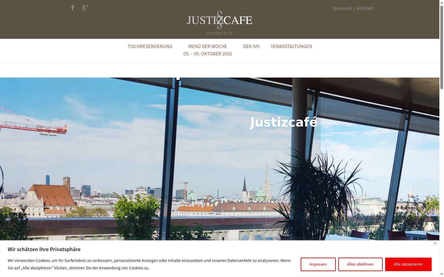 Screenshot des Einwilligungsbanners vor jeglicher Interaktion