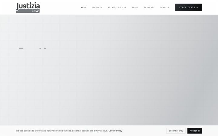 Screenshot of justizialaw.co.uk