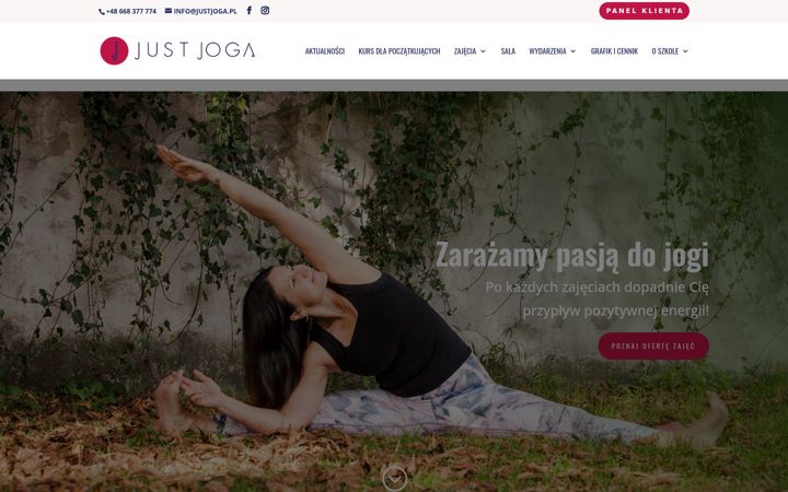 Screenshot of justjoga.pl