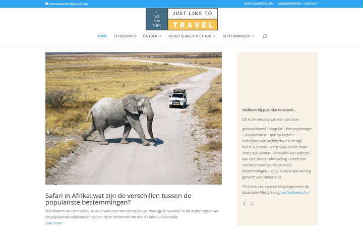 Screenshot of justliketotravel.nl
