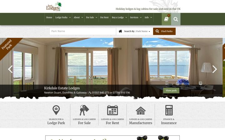 Screenshot of justlodges.com