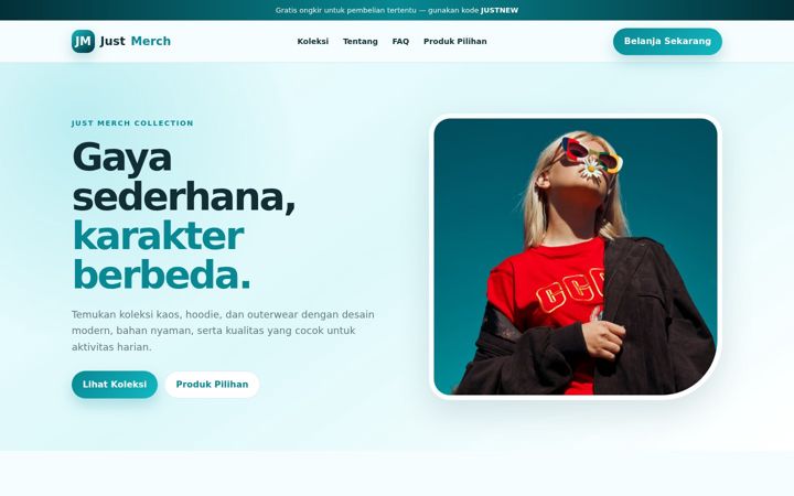 Screenshot of justmerch.co