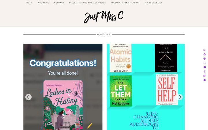 Screenshot of justmissc.com