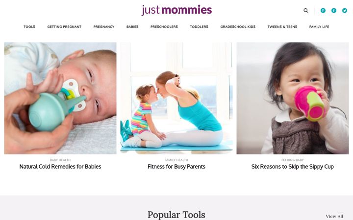 Screenshot of justmommies.com