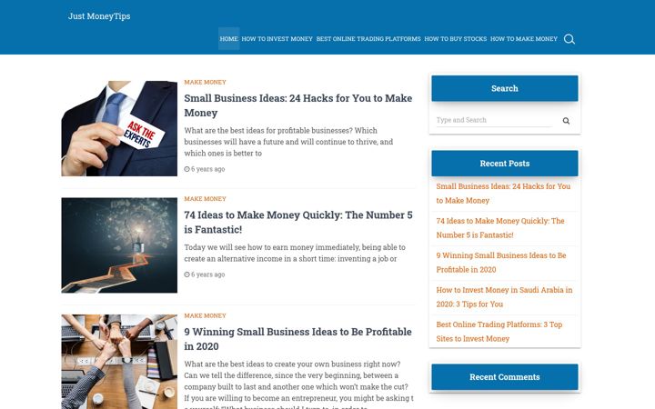 Screenshot of justmoneytips.net