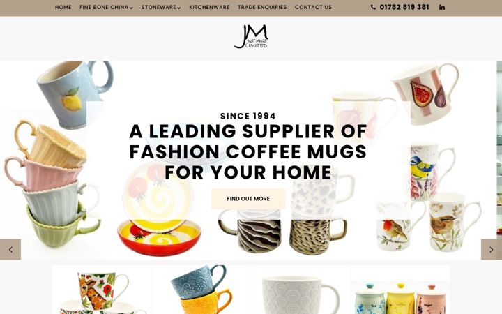Screenshot of justmugs.com