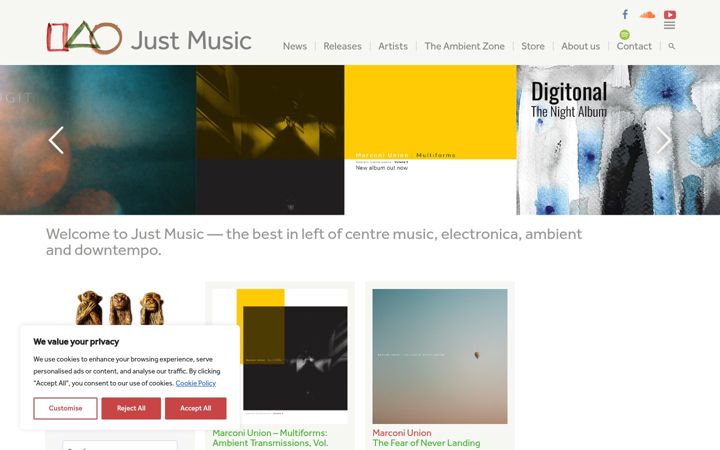 Screenshot of justmusic.co.uk