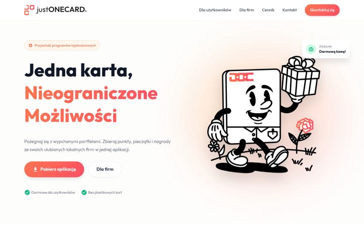 Screenshot of justonecard.pl