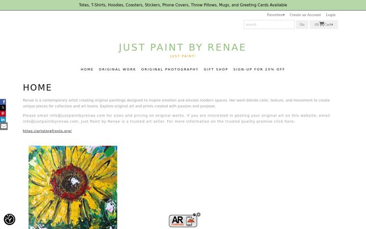 Screenshot of justpaintbyrenae.com