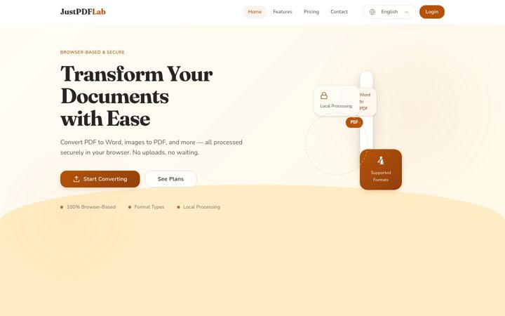 Screenshot of justpdflab.com