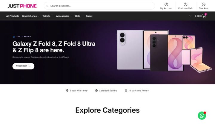 Screenshot of justphone.eu