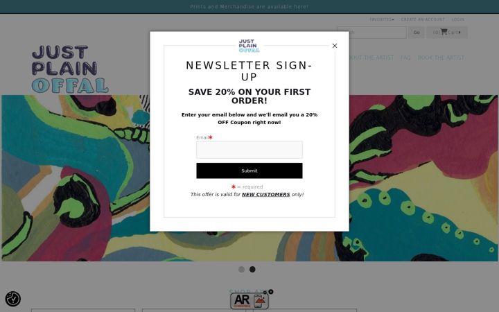 Screenshot of justplainoffal.com