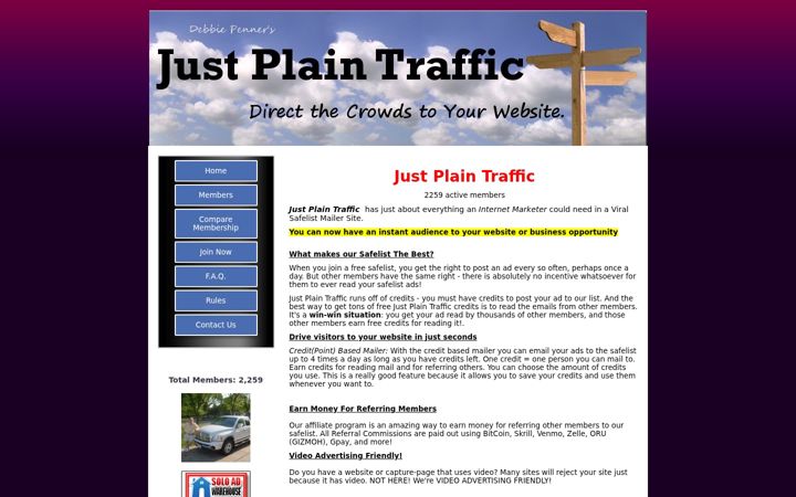 Screenshot of justplaintraffic.com