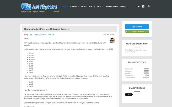 Screenshot of justplayhere.com