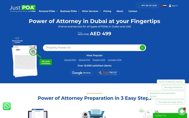 Screenshot of justpoa.com