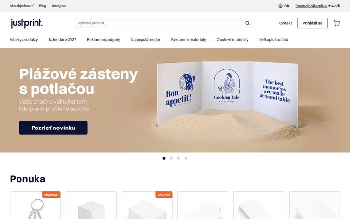 Screenshot of justprint.sk