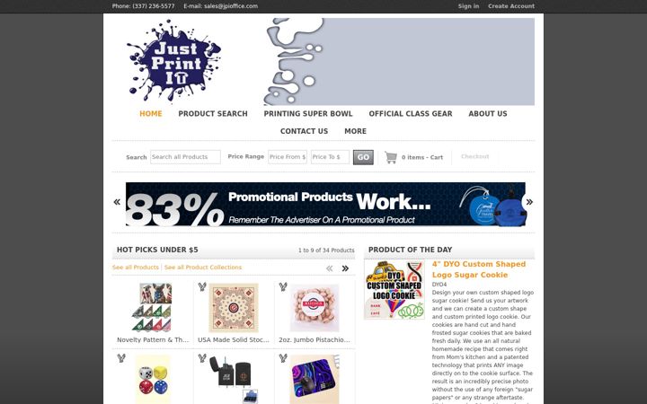 Screenshot of justprintitonline.com
