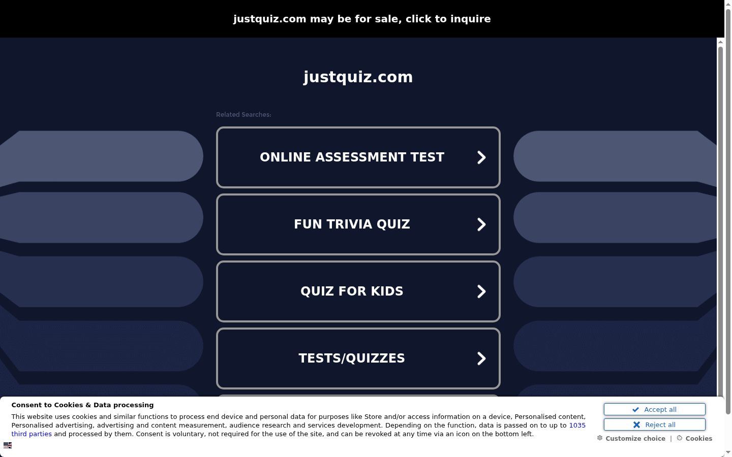 Screenshot of the consent banner shown before any interaction