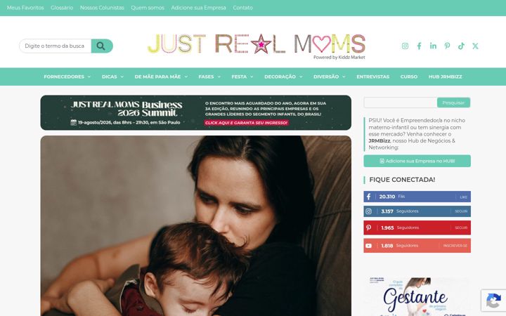 Screenshot of justrealmoms.com.br