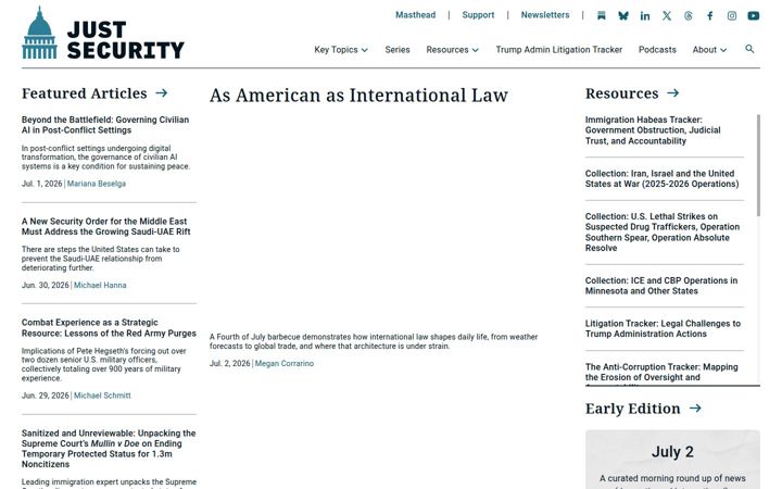 Skjámynd af justsecurity.org