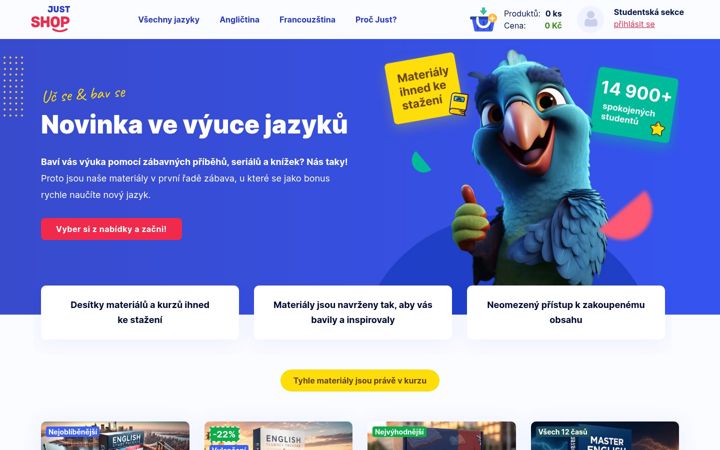 Screenshot of justshop.cz
