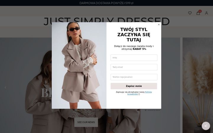 Screenshot of justsimplydressed.com