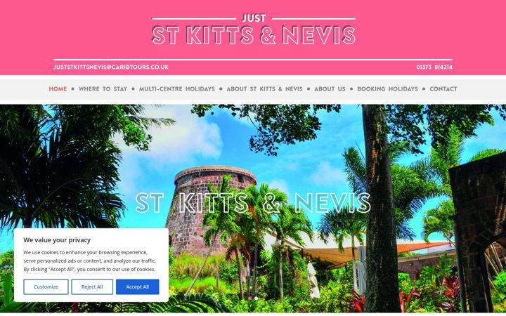Screenshot of juststkittsnevis.co.uk