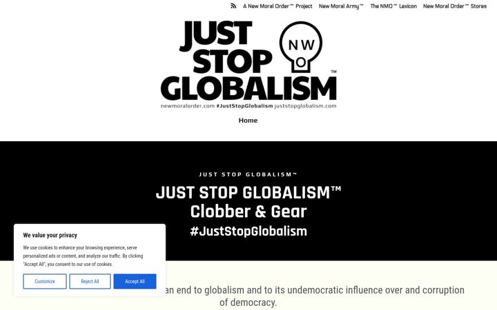 Screenshot of juststopglobalism.com