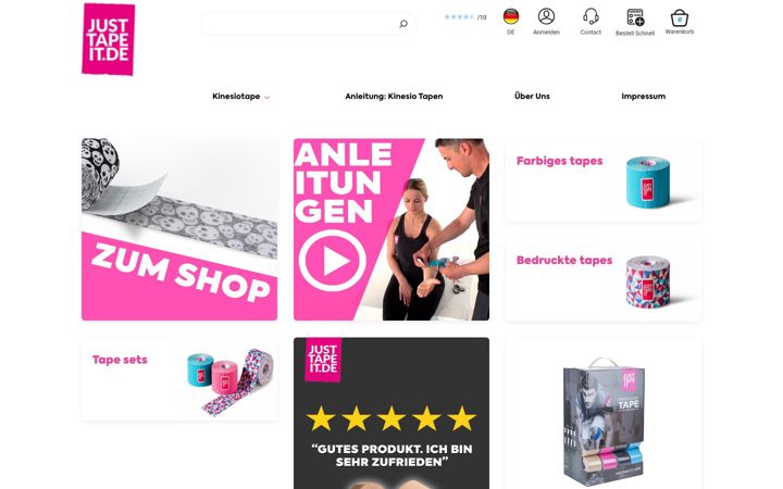 Screenshot of justtapeit.de